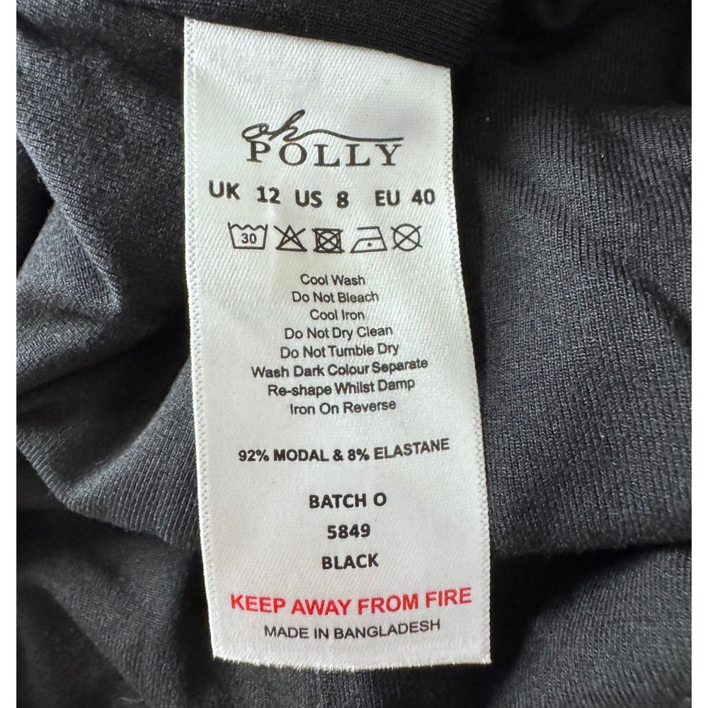 Oh Polly Black Sweetheart Cap Sleeve Bodycon Maxi Dress US 8 NWT - Picture 8 of 10